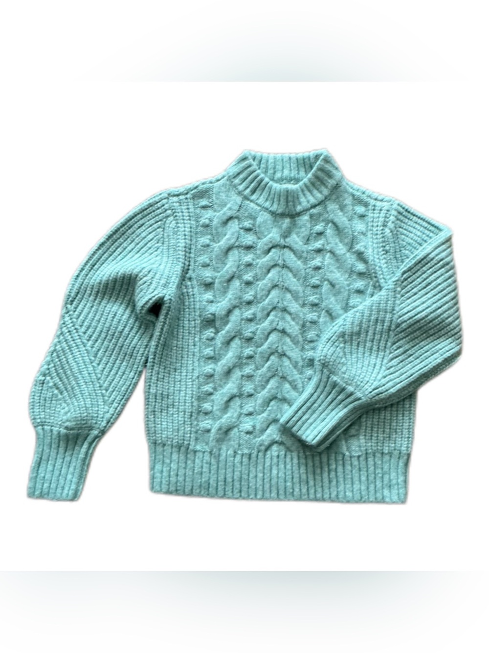 A New Day Cable Knit Mock Neck Sweater in Aqua